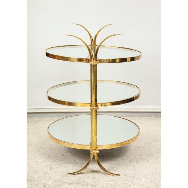 Metal Bespoke Three-Tiered Brass Tulip Table by Amir Khamneipur For Sale - Image 7 of 8