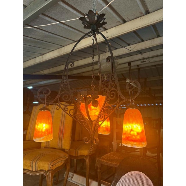 Black Chandelier from Muller Luneville, 1930s For Sale - Image 8 of 10