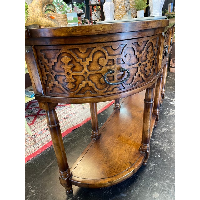 Late 20th Century John-Richard Carved Wood Console Table With Four Drawers For Sale In Tampa - Image 6 of 10