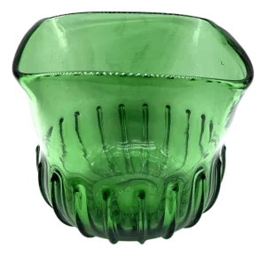 Hand-Blown Green Glass Vase with Sculpted Relief Decoration, 1960s