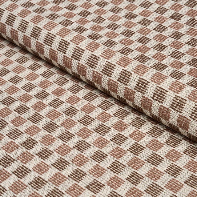 Traditional Schumacher Elara Performance Fabric In Brown For Sale - Image 3 of 4
