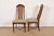 Henredon Style Mid-Century Hollywood Regency Carved Oak and Cane Bamboo Form High Back Side Chairs or Dining Chairs, Set of Three For Sale - Image 10 of 12