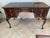Wood Vintage Georgian Style Mahogany Leather Top Writing Desk For Sale - Image 7 of 11