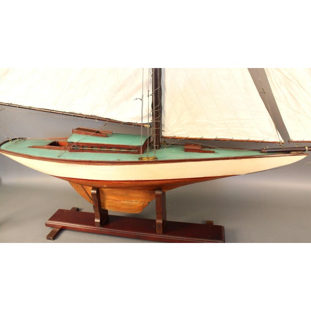 Folk Art Vintage Pond Yacht For Sale - Image 3 of 5