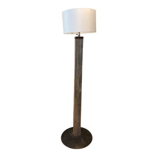 Vintage Reclaimed Wood Floor Lamp For Sale