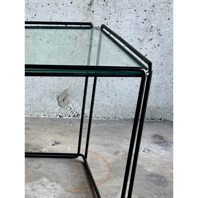Vintage French Modern Iron & Glass “Isocele” Side Table Attributed to Max Sauze For Sale In Miami - Image 6 of 6
