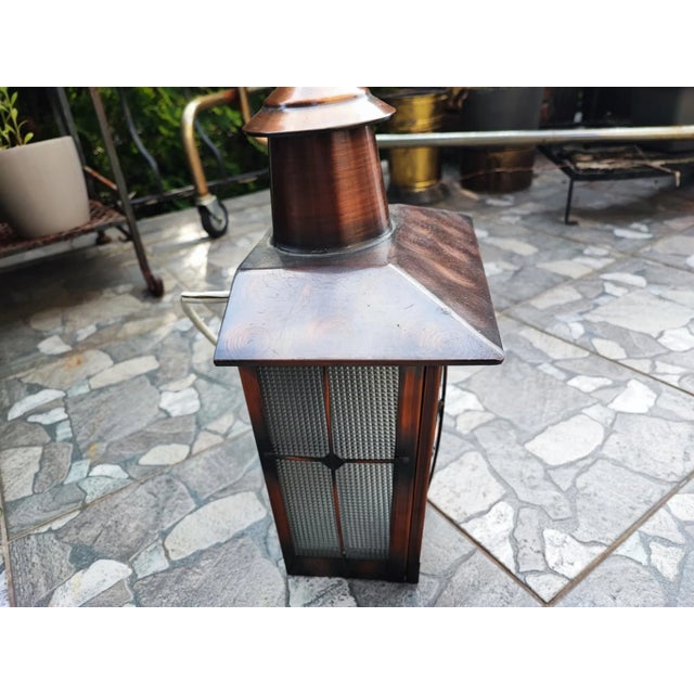 Lamp, wall lamp, copper, vintage 70s, dimensions height 35 cm, width 23.5 cm, depth 15 cm. European Plug (up to 250V).The...