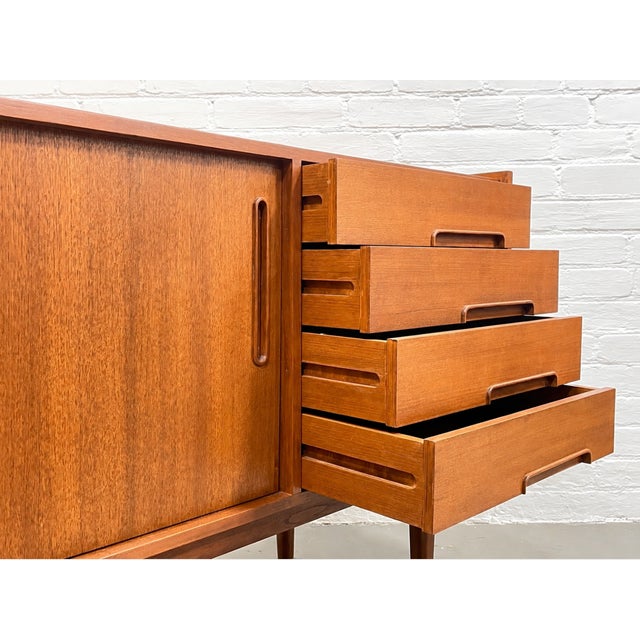 Mid Century Modern Styled Handmade Teak Credenza | Danish Media Stand Sideboard For Sale - Image 9 of 12