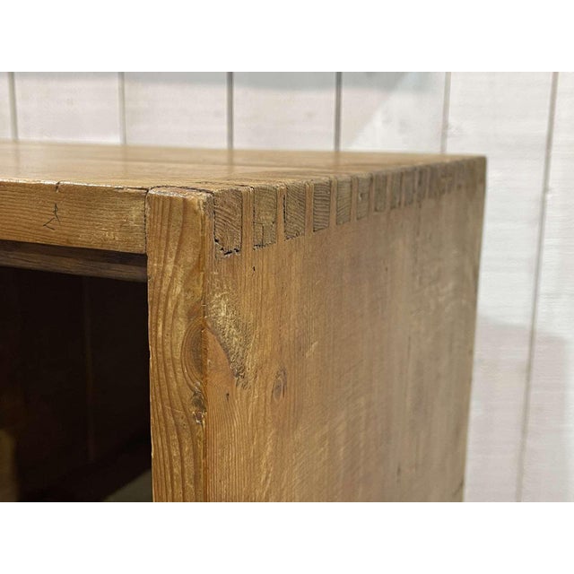 Wood English Fir Sideboard with Sliding Doors, 1930s For Sale - Image 7 of 18