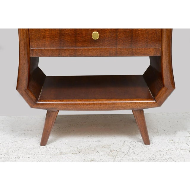 Pair of Italian Mid-Century End Tables With Central Drawers For Sale - Image 10 of 10