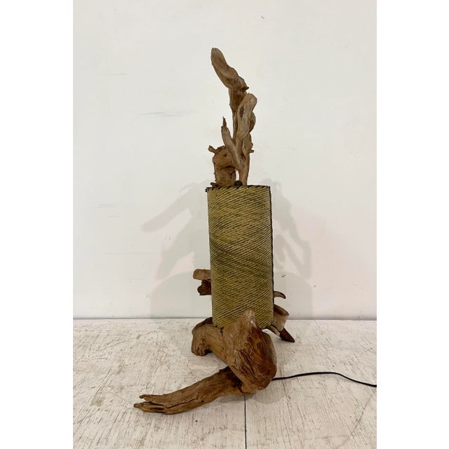 Wood Large Mid Century Driftwood Sculptural Lamp For Sale - Image 7 of 12