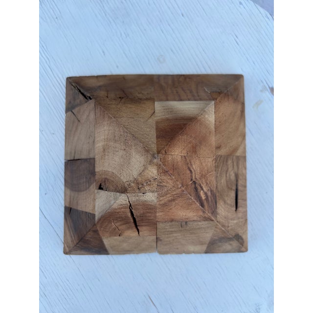 Brutalist Solid Wood Pyramid Sculpture For Sale - Image 4 of 6