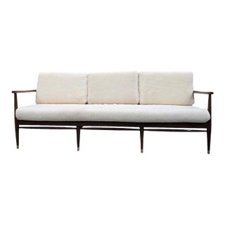 Mid 20th Century Danish Modern Sofa Attributed to Ib Kofod-Larsen Newly Reupholstered For Sale