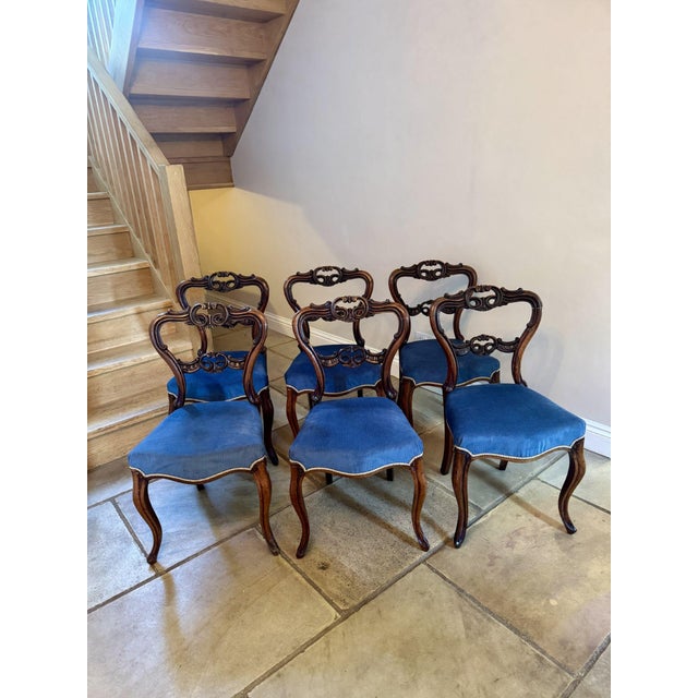 Antique Victorian Rosewood Balloon Back Dining Chairs, 1870, Set of 6 For Sale - Image 10 of 10