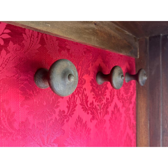 Early 20th Century Spanish Gothic Style Walnut Entry Wardrobe with Five hangers and carvings For Sale - Image 4 of 18