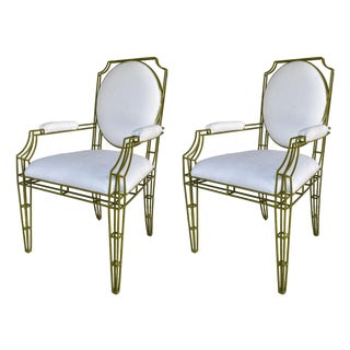 Jonathan Charles Xo Arm Chairs / Pair For Sale