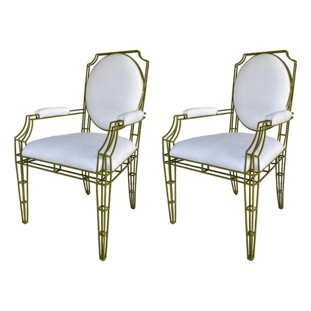 Jonathan Charles Xo Arm Chairs / Pair For Sale