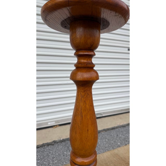 A Vintage Antique Turned Oak Pedestal, Circa 1890’s For Sale - Image 4 of 12