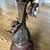 19th Century French Patinated Bronze Spelter and Rouge Griotte Marble Candelabras Garnitures Pair For Sale - Image 12 of 12