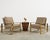 Opulent pair of mid-century modern design lounge chairs featuring brass frames. The iconic design by Milo Baughman is...