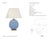 Julie Neill by Visual Comfort Signature Talia 13" Cordless Accent Lamp in Blue with Linen Shade Designer: Julie Neill...