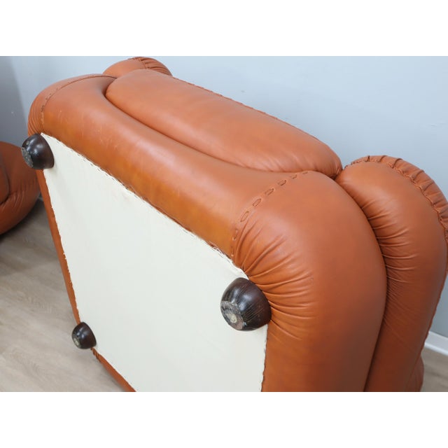 Sapporo Cognac Leather Chairs from Mobil Girgi, 1970s, Set of 2 For Sale - Image 18 of 18