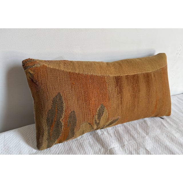Antique French Aubusson Woven Tapestry Pillow For Sale - Image 4 of 4