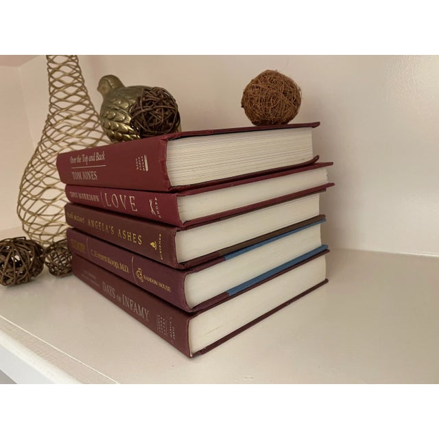 Traditional Late 20th Century Merlot Book Stack of Modern Titles - Set of 5 For Sale - Image 3 of 4