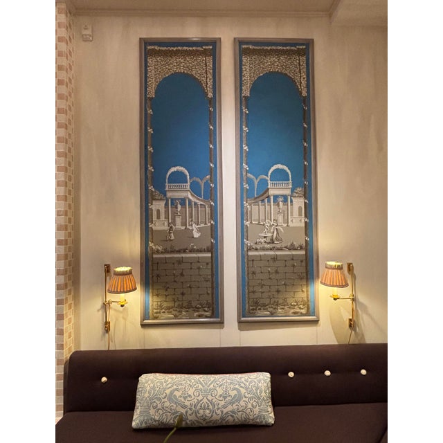 Neoclassical Collection of Six 19th Century French Directoire Framed Panoramic Wallpaper Panels For Sale - Image 3 of 15