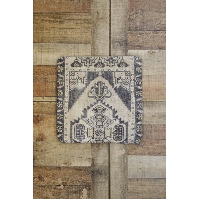 Beige Vintage Turkish Oushak Wool Rug Pillow Cover - 01'06 X 01'06 For Sale - Image 8 of 8