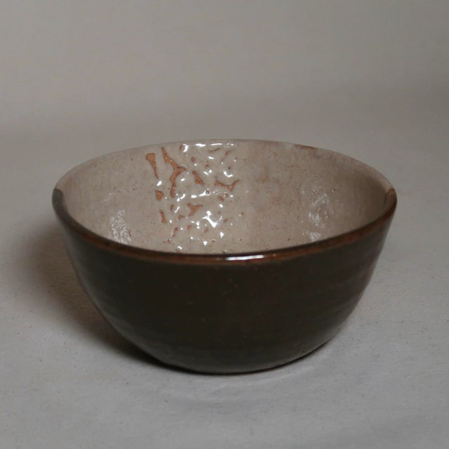 Late 20th Century Hand-Thrown Studio Pottery Ceramic Bowl With Split Glaze Earth Tone Finish For Sale - Image 13 of 13