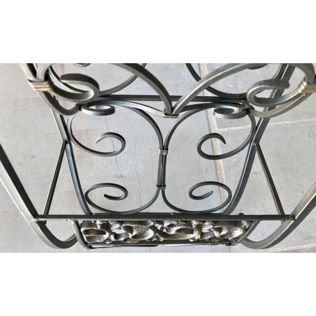 Late 20thCentury Spanish RevivalInspired Steel & Cast Iron Easel Back Floor Media Stand Chairish