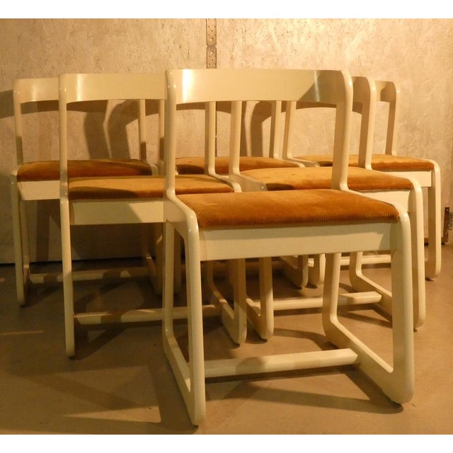 Velvet and Wood Chairs by Mario Sabot, Italy, 1970s, Set of 6 For Sale - Image 14 of 18