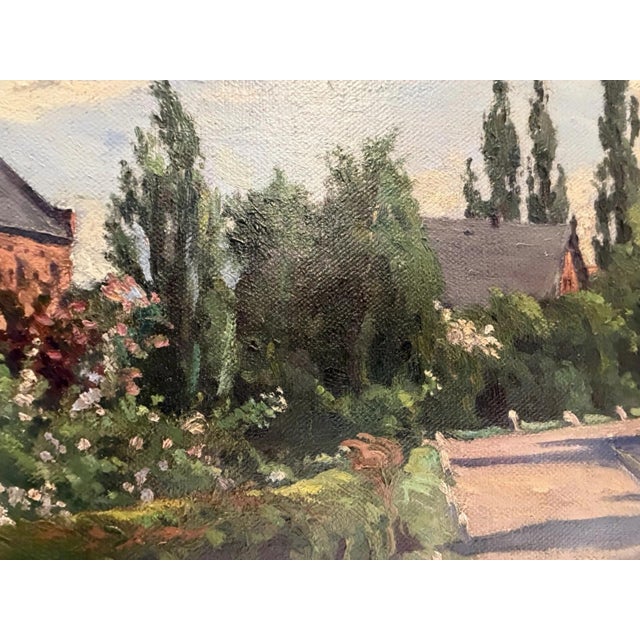 Modern Friedrich Fennel, Village Church, Hesse, 1910, Oil Painting on Canvas For Sale - Image 3 of 13