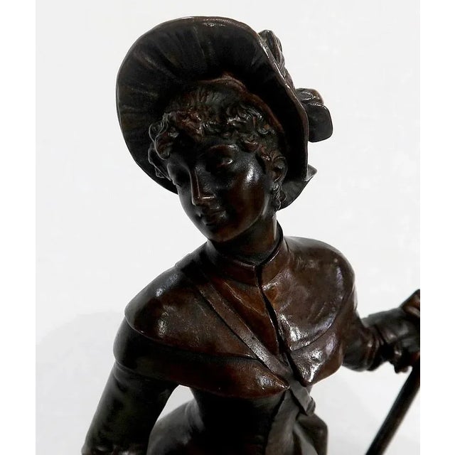 Metal A.Gaudez, Miss Helyett, Late 19th Century, Bronze For Sale - Image 7 of 18