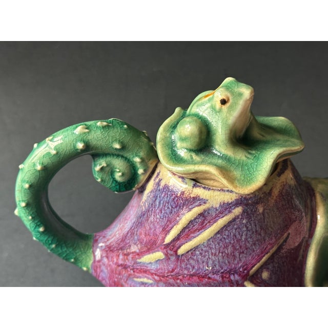 Decorative Studio Art Pottery Teapot With Frog on Lily Pad Lid For Sale In New York - Image 6 of 12