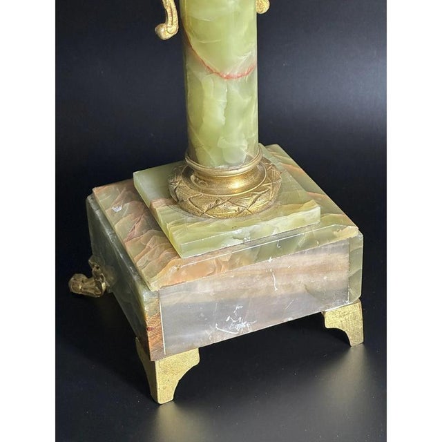 Mid-19th Century Brass 4-Arm Candelabra with Onyx Bases For Sale - Image 10 of 11