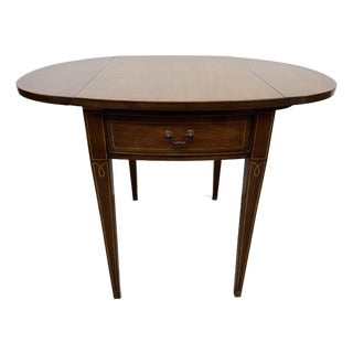 Vintage Mahogany Hepplewhite Drop Leaf Pembroke Table For Sale