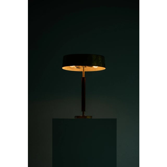 1960s Swedish Rosewood & Brass Table Lamp from Boréns, 1960s For Sale - Image 5 of 8
