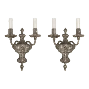 Pair of Vintage Caldwell Silver Two Arm Sconces