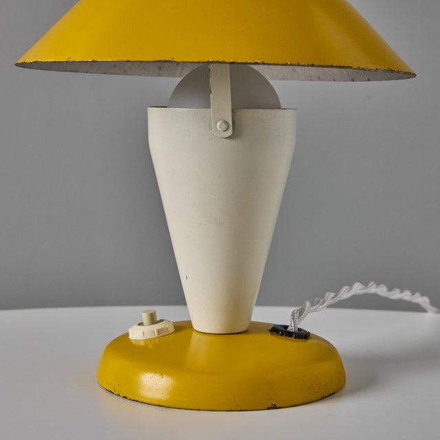 Yellow Pair of 1940s Josef Hurka Yellow Adjustable Shade Table Lamps for Napako For Sale - Image 8 of 15