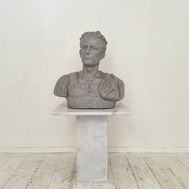 Sculpture Materials Italian Bust of Caesar in Plaster and Fiberglass, 1960 For Sale - Image 7 of 12