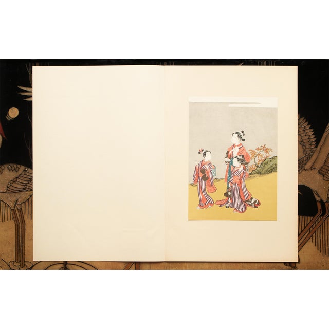 Japanese 1963 After Harunobu "Beauties of the Gay Quarters on Outing Pleasure", Full-Color Print From Japan For Sale - Image 3 of 12