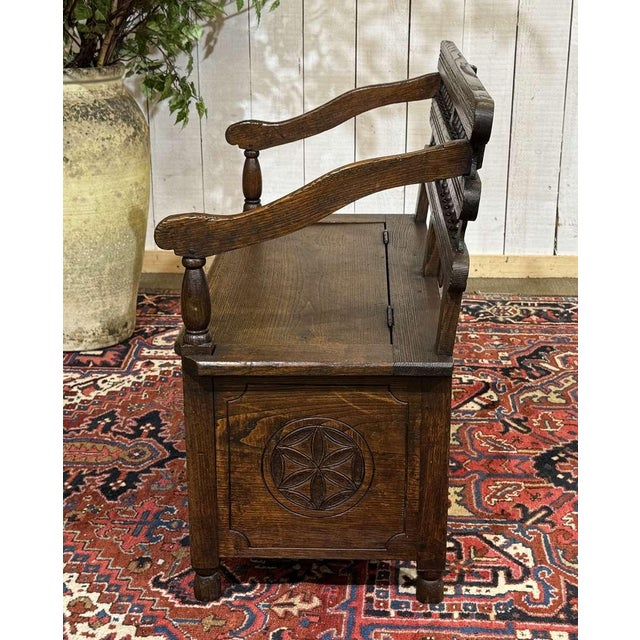 19th Century Breton Chestnut Storage Bench For Sale - Image 13 of 17