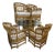 Vintage Brighton Pavilion Style Rattan Dining Set With Glass Table & 4 Chairs For Sale