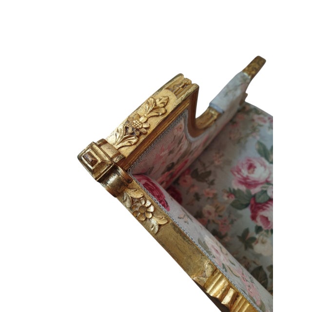 French Louis XVI Style Gilt Sofa, 1890s For Sale - Image 4 of 6