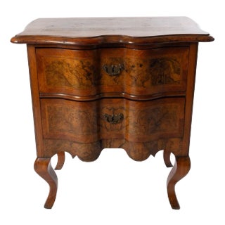 19th Century Italian Burl 2 Drawer Commode For Sale