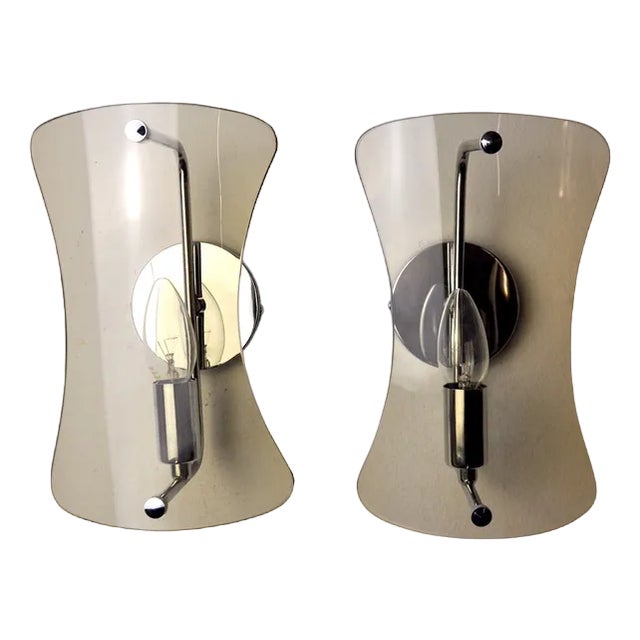 Black Murano Glass Sconces from VecaItaly, 1960s, Set of 2 For Sale