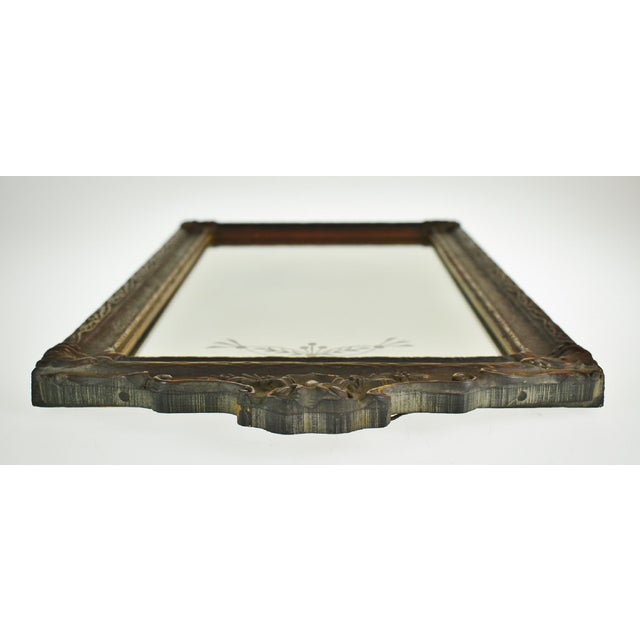 Antique Art Nouveau Etched Glass Mirror Chairish