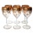 Set of 6 Murano Italian 24k Gold Overlay Wine Glasses For Sale